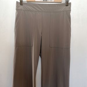 Athleta tan wide leg travel pant